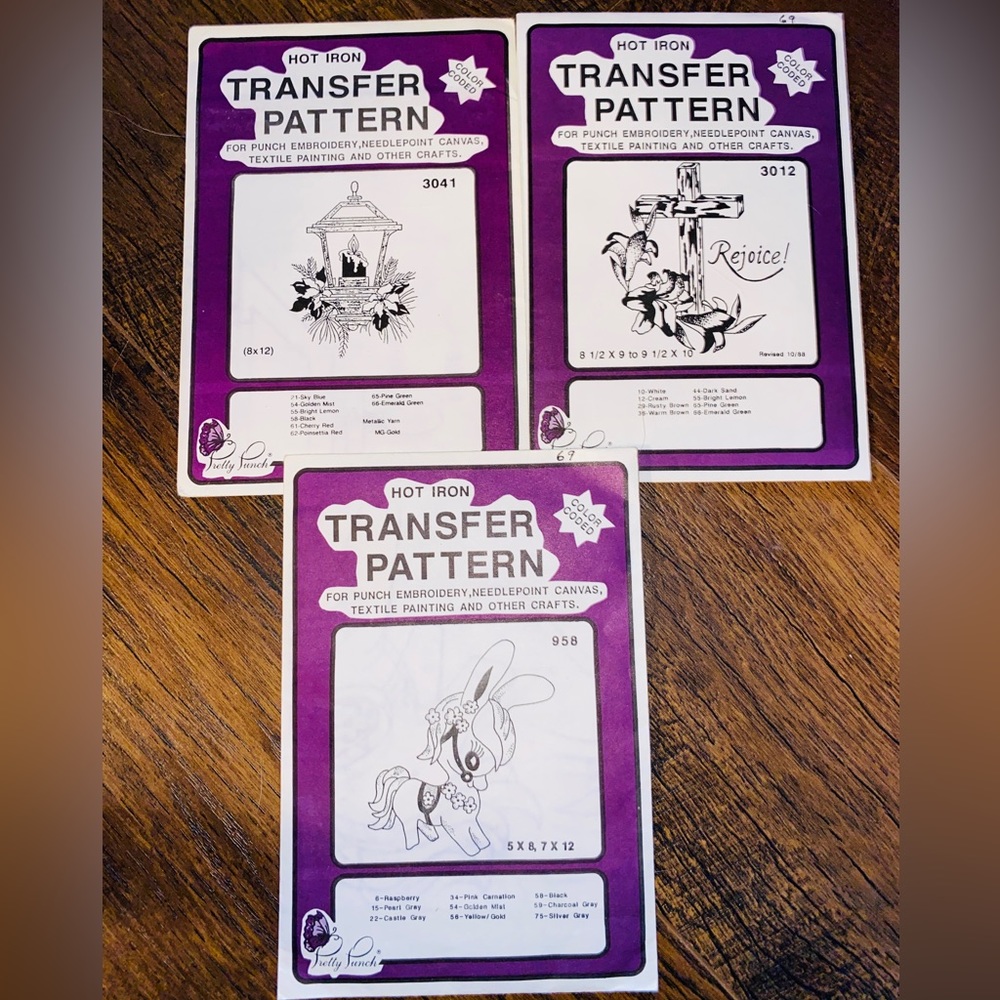 12 bundle Pretty Punch Hot Iron Transfer Patterns